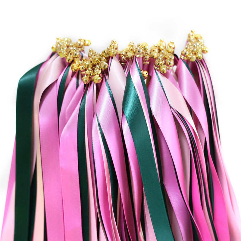 Amazon fiesta de boda europea palo de hadas cinta de color campana césped boda atmósfera interactiva varita mágica