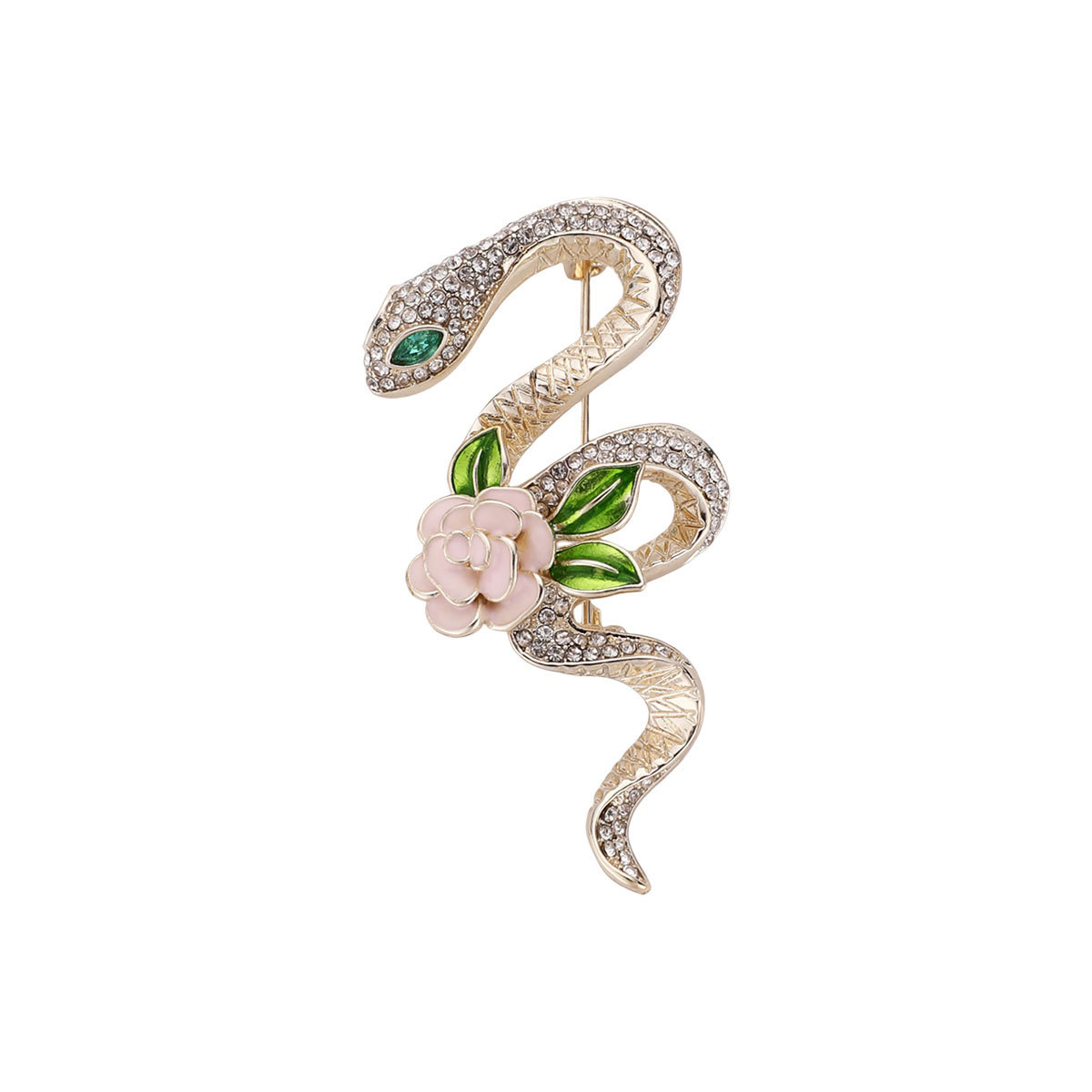 Rose Serpent broche de alta calidad temperamento lujoso este año de la vida flor de pecho estilo retro broche de diseño exquisito accesorios de traje
