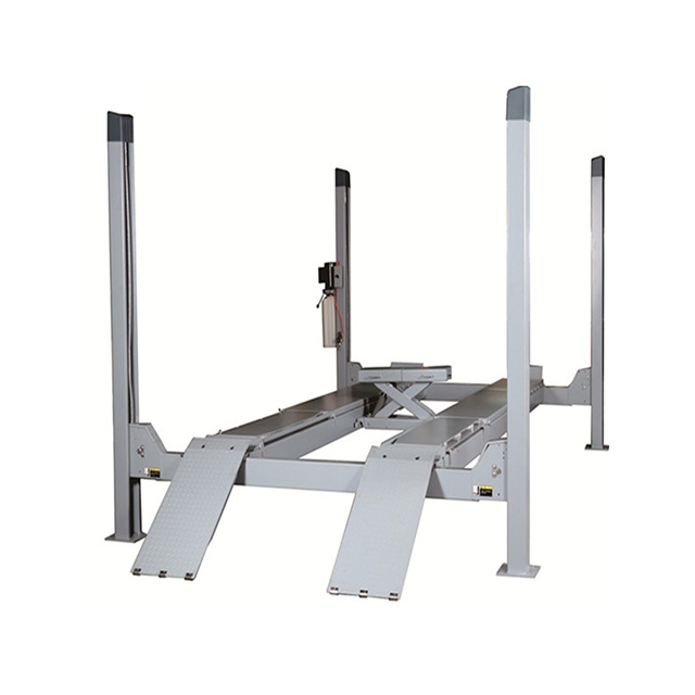 四柱式汽车平板液压载重维修保养全自动垂直提升四轮定位举升机