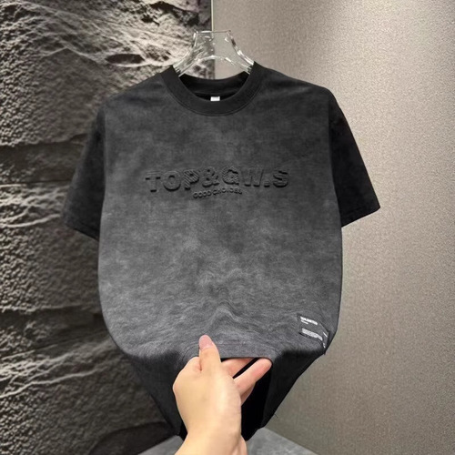 Thin American half-sleeve fashion brand tie-dyed, old loose casual T-shirt, men, summer new short-sleeve T-shirt, men