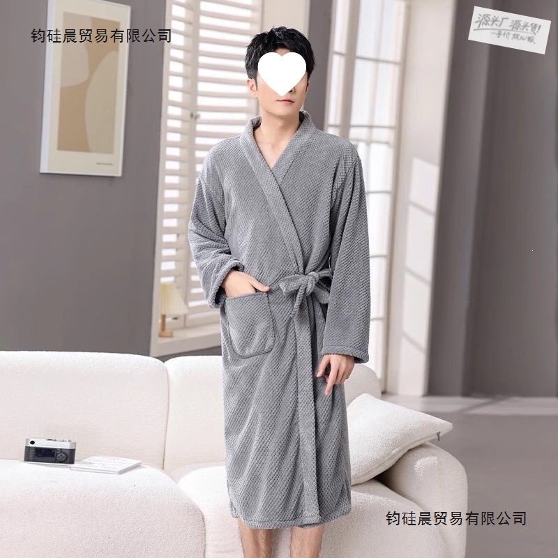 Adult couple's bathrobe, women's absorbent quick-dry bath towel, men's long-sleeved bathrobe Adult couple's bathrobe, women's absorbent quick-dry bath towel, men's long-sleeved bathrobe