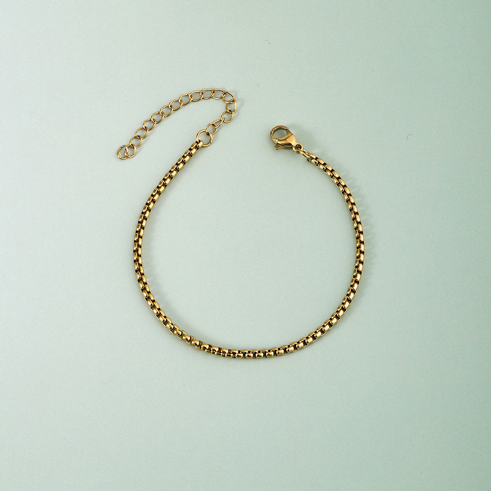 20g Weight 18K Gold Plated Plating Material Chain Bracelet Classification 304 Stainless Steel Chain Material cable chain, snake chain Chain Type 1 Piece Quantity Holiday, Daily Occasion 304 Stainless Steel Material Geometric Pattern Women's Gender Simple Style, Classic Style Style Plating Craft 18K Gold Plated Geometric 304 Stainless Steel Simple Style Classic Style Plating 304 Stainless Steel Chain Bracelet 11