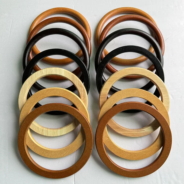 Manufacturers rush to sell round wooden handle wooden handle ring for luggage gift box creative weaving craft accessories