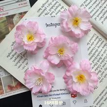 超仙仿真樱花发夹ins甜美少女心刘海夹边夹拍照氛围感发卡发饰品