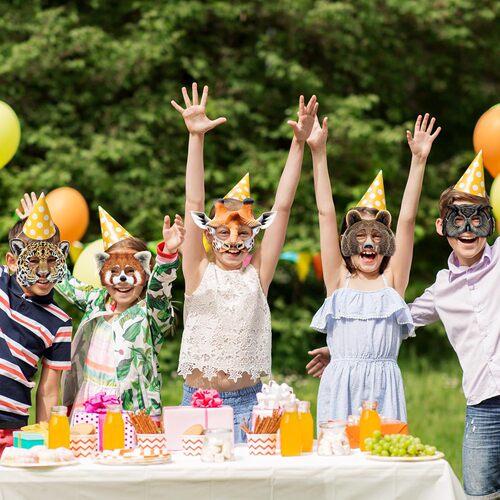 Cosplay Kindergarten Cartoon Animal Birthday Party Masks 16 Animal Masks Jungle Animal Paper Masks