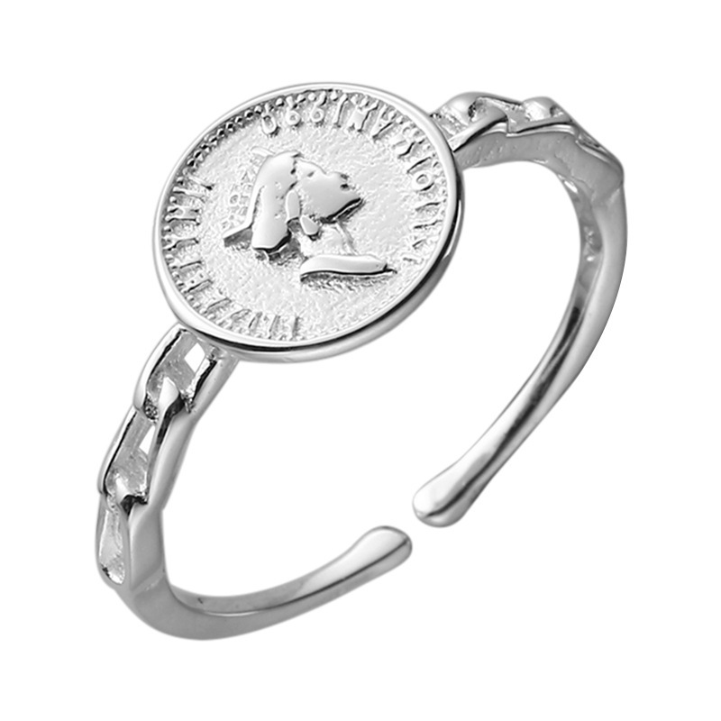 Anello da donna in argento puro, semplice, rotondo, leggero, di lusso, dito indice, alla moda, personalità, design aperto_voghion.com