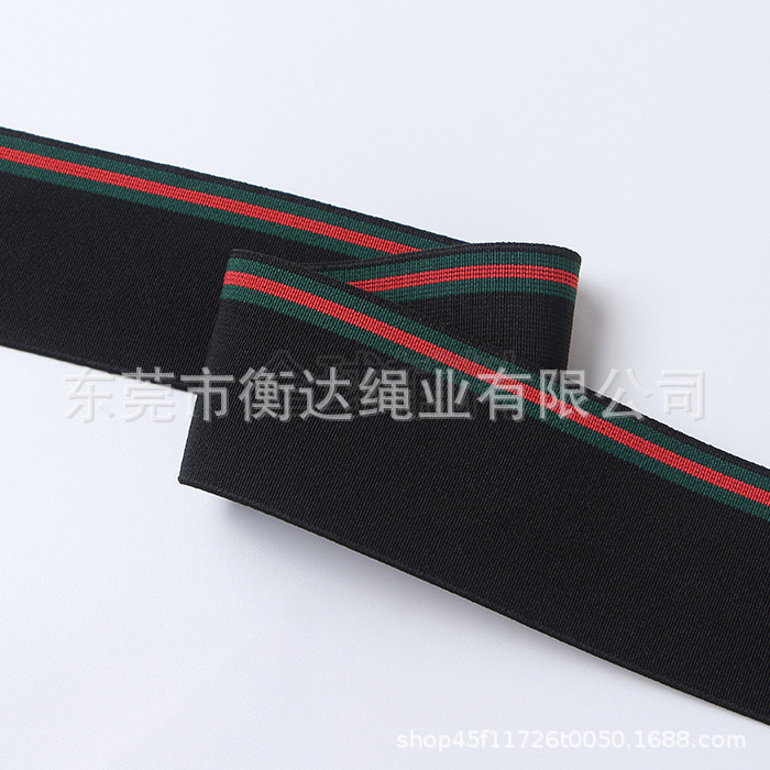 Fábrica en stock de 2 - 5cm de nylon de alta elasticidad correa elástica de rayas de color es adecuado para la cintura lateral de la camiseta de ropa