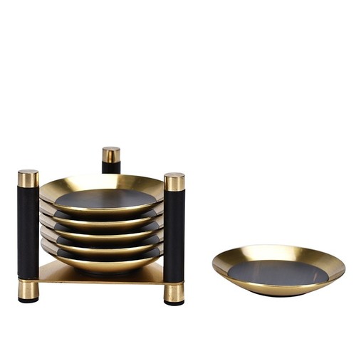 High-end copper, wood, ebony, and rosewood solid wood tea coaster—elegant, minimalist, and newly designed in the Chinese style, featuring heat-resistant functionality.