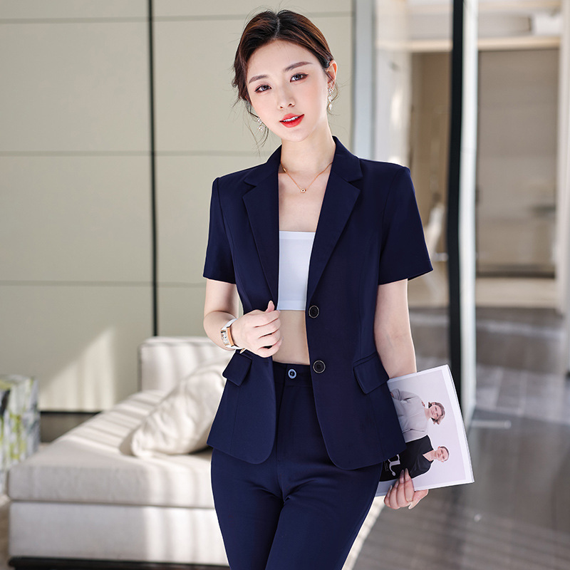 Professional formal wear suit female fashion temperament College student interview work suit business front desk short skirt workwear Professional formal wear suit female fashion temperament College student interview work suit business front desk short skirt workwear