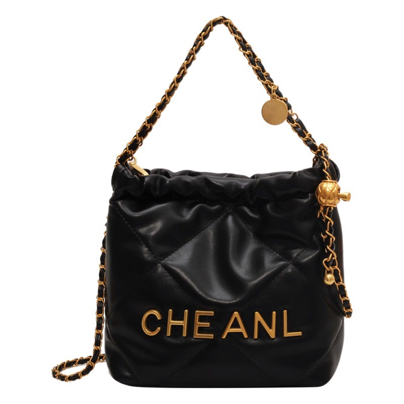Chanel estilo rombo bolsa de la cadena para las mujeres verano 2023 nueva moda textura bolsa de asas de gran capacidad cubo bolsa