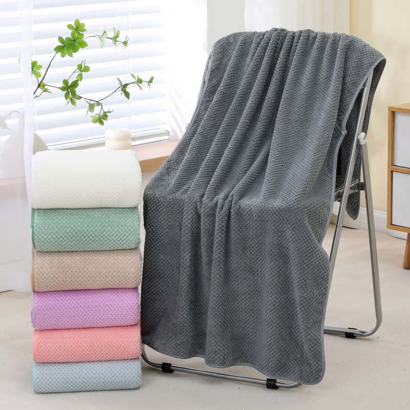 Coral Velvet Bath Towel Enlarged and Thickeneded 90*170 Adult Quick-Drying Body Cover Swimming Supermarket Gift Bath Towel Customization