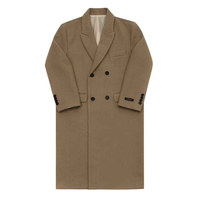 MYQ abrigo de lana de los hombres del Estilo Británico de Corea del estilo de Moda de invierno abrigo de lana de mediados de longitud engrosada gabardina de nylon