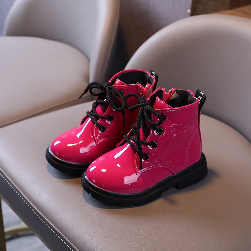 Kinder Britischer Stil Einfarbig Runder Zeh Martin-Stiefel display picture 14