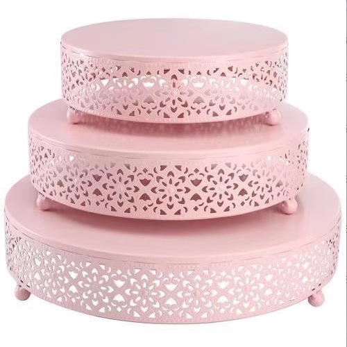 Espejo cruzado europeo creativo dorado hueco soporte para pasteles, cuentas de hierro, accesorios de boda, mesa de postres, decoración, soporte para pasteles de dim sum