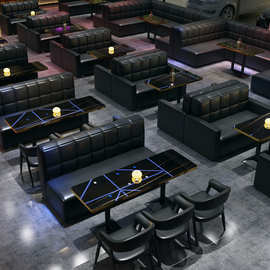 复古酒吧音乐清吧西餐咖啡厅桌椅组合烧烤火锅奶茶店KTV卡座沙发