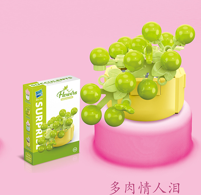 Diamante caballo bloques de construcción flor suculenta olla creativa ramo decoración compatible con Lego niños pequeñas partículas ensambladas juguetes al por mayor