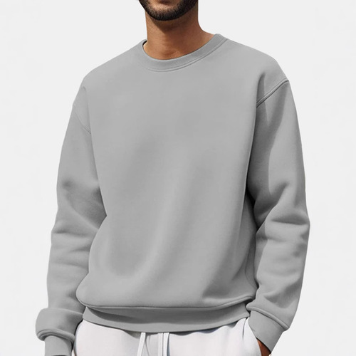 Men's Round Neck Fleece Lined Long Sleeve Hoodie - Factory Supply, Direct Sales, In Stock Wholesale