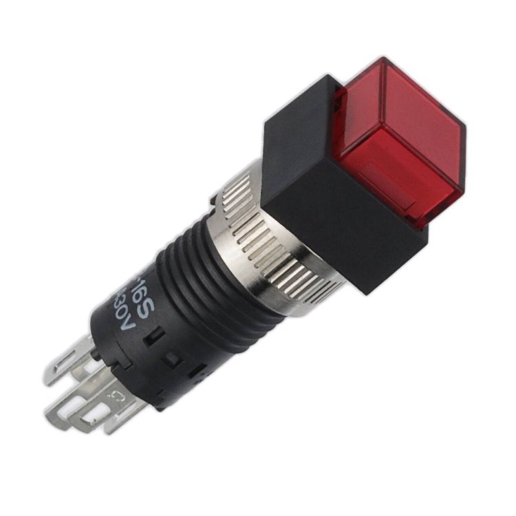 NKK带灯8毫米非自动复位型按钮开关HB-16S自锁按键