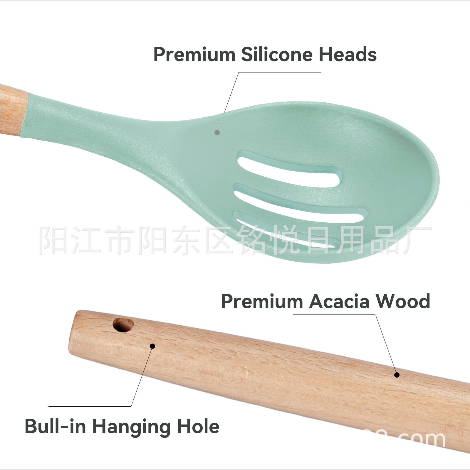 Cuchara de silicona con mango de madera, juego de utensilios de cocina, combinación de cuchillos, cuchara resistente a altas temperaturas, sartén antiadherente, cubo de almacenamiento, juego de 25 piezas para el hogar