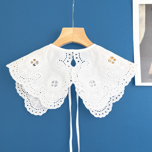 New water-soluble cotton embroidered fake collar, versatile women's model, hollow cloud shoulder collar, hot-selling e-commerce model