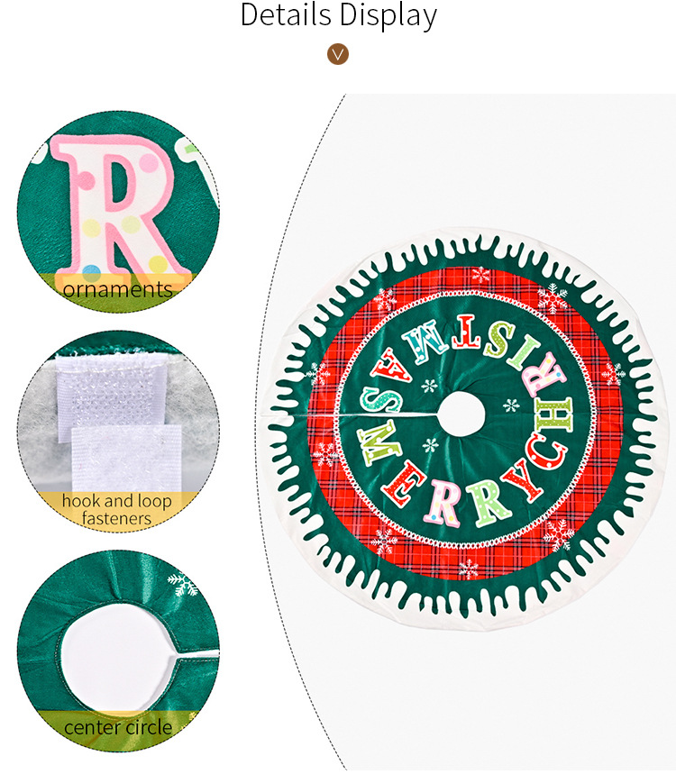 Christmas New Christmas Decoration Christmas Tree Dress Christmas Plaid Snowflake English Tree Dress Christmas Tree Bottom Decoration_voghion.com