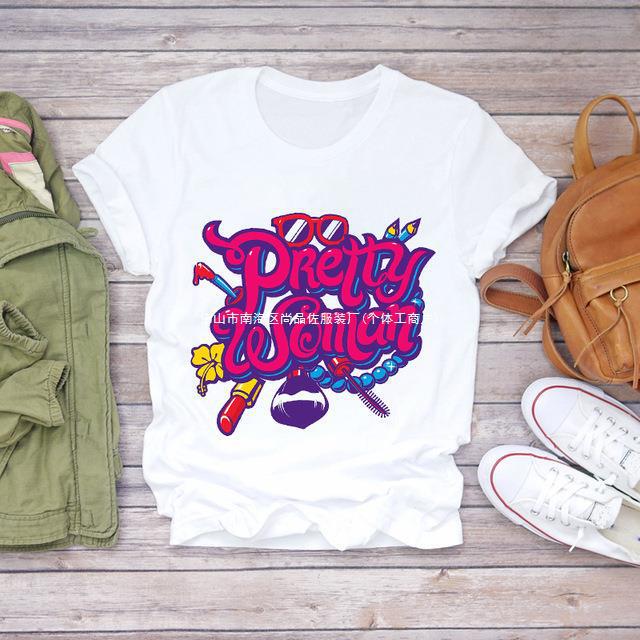 2022 New Women's Crewneck White Short-sleeved T-shirt Nail Nail Makeup Printing Cross-border AliExpress Europe and America 2022 New Women's Crewneck White Short-sleeved T-shirt Nail Nail Makeup Printing Cross-border AliExpress Europe and America