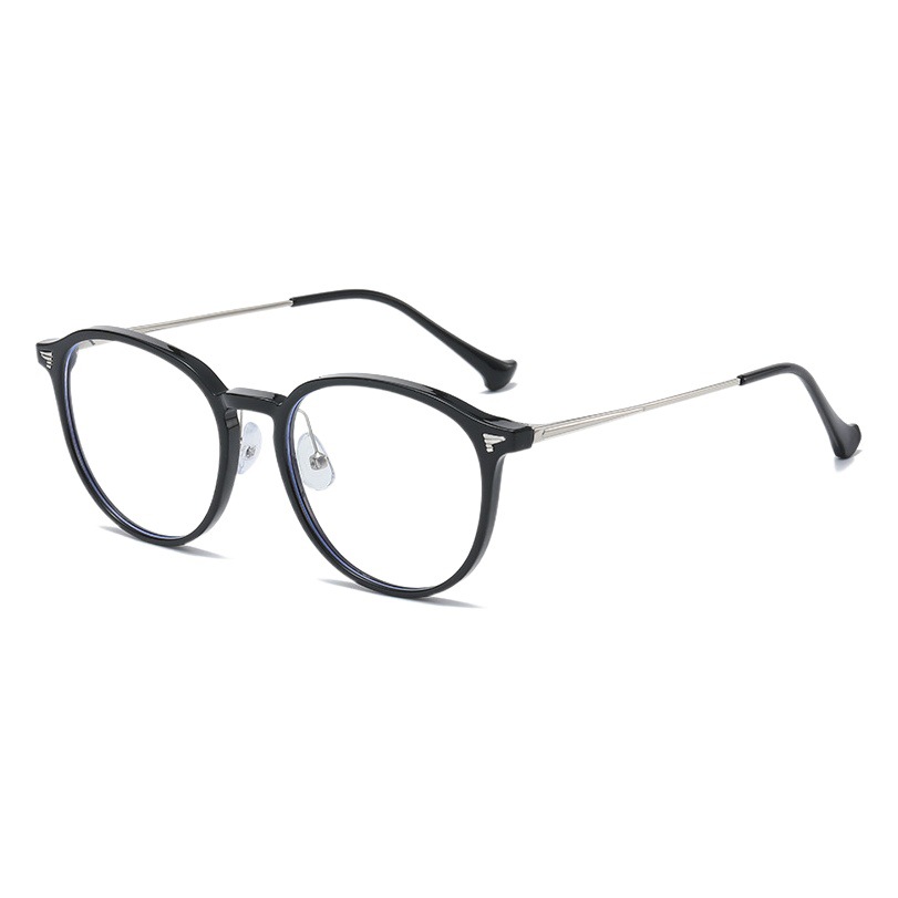 Nueva moda Anti-azul gafas de luz de Internet celebridad llano frío marrón liso gafas Oval estudiante terminado gafas de miopía