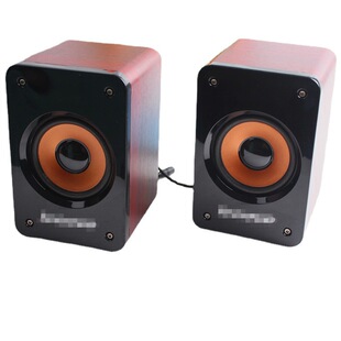 Factory direct wholesale 666 wooden speaker active 2.0 piano paint pure wooden computer speaker power speaker