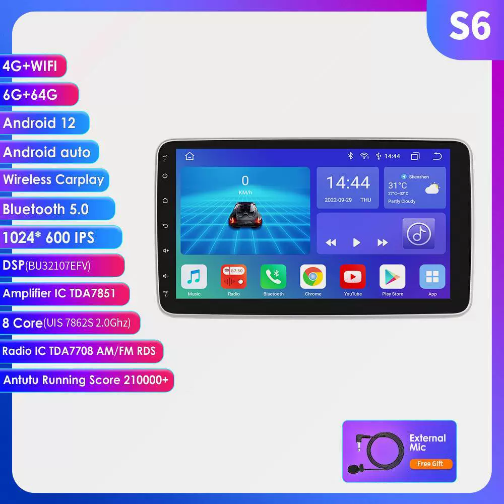 Universal detachable rotating screen for navigator, 10.1 inch