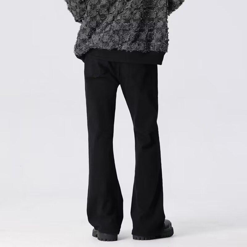 American High Street 2024 primavera y otoño nuevo estilo suelto recto negro casual pantalones largos marca de moda jeans para hombres