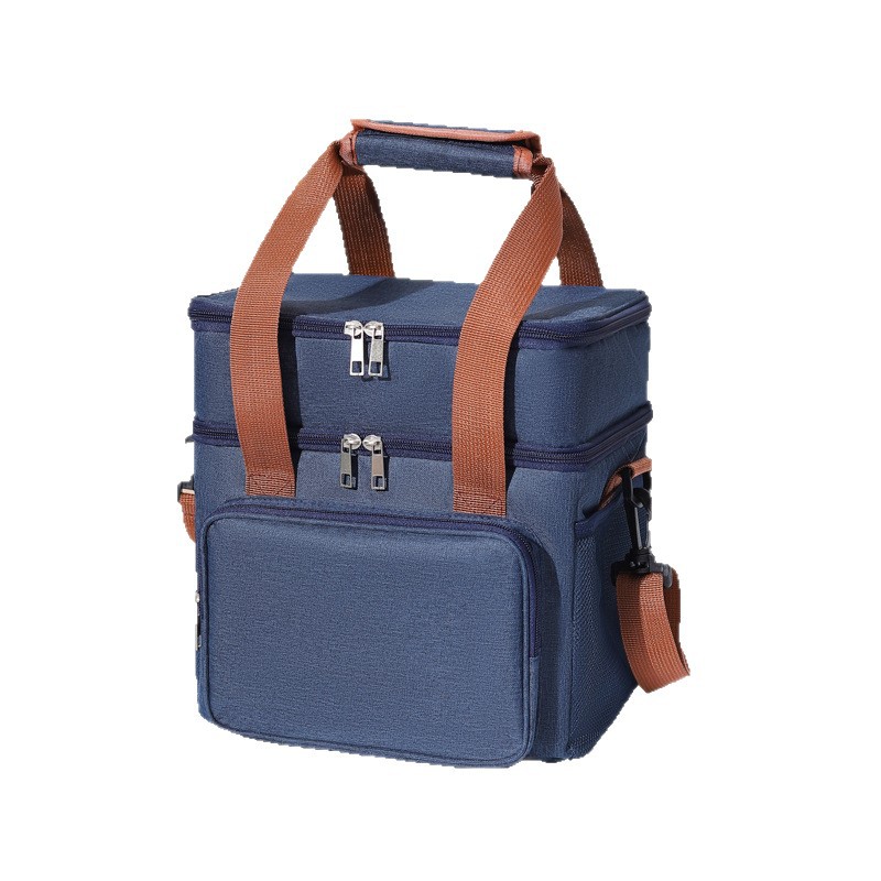 Nuevo bolso de aislamiento de elevación de doble capa transfronterizo, picnic al aire libre, bolso de mensajero, bolso de almuerzo, bolso bento, bolso de almuerzo