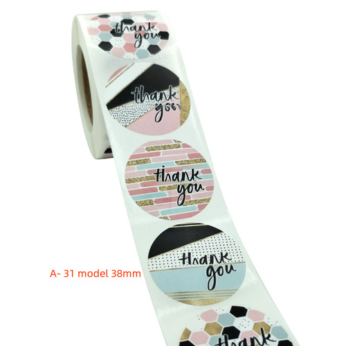 Wholesale roll sealed thank you handmade craft wedding decoration sticker label