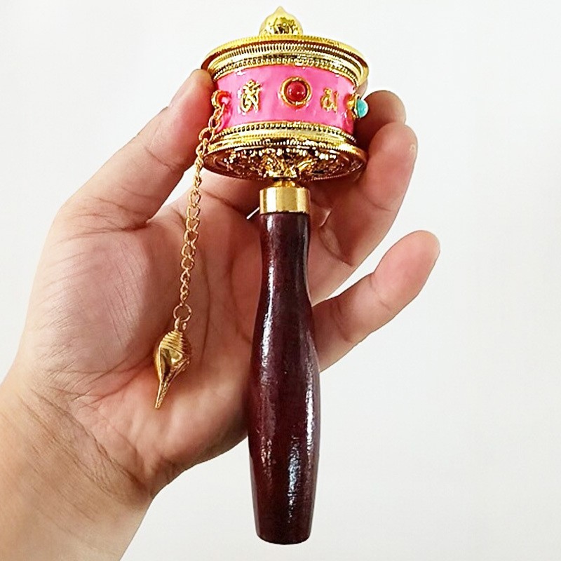 手回し式レトロ経典回転筒ハンドル、旅行写真撮影用装飾品、卸売、中国風、エスニックスタイル、メタルペンダント付き|undefined