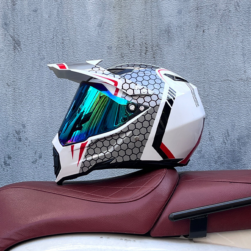 Casco de campo traviesa Casco de carreras de motos Casco de carretera Casco de doble propósito para hombres y mujeres Casco de tracción de cuatro estaciones Casco completo Orz