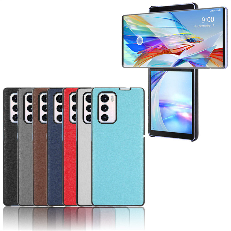 For LG Wing Mobile Phone Case Litchi Pattern Leather Protective Case LG WING 5G Rotating Screen Back Cover Case Foreign Trade For LG Wing Mobile Phone Case Litchi Pattern Leather Protective Case LG WING 5G Rotating Screen Back Cover Case Foreign Trade