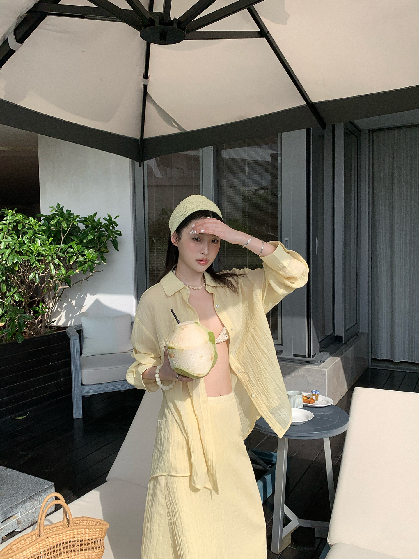 夢DT ETOLIE麻感日焼け止めシャツ上着女性長袖シャツカジュアル風百合軽薄エアコンシャツ