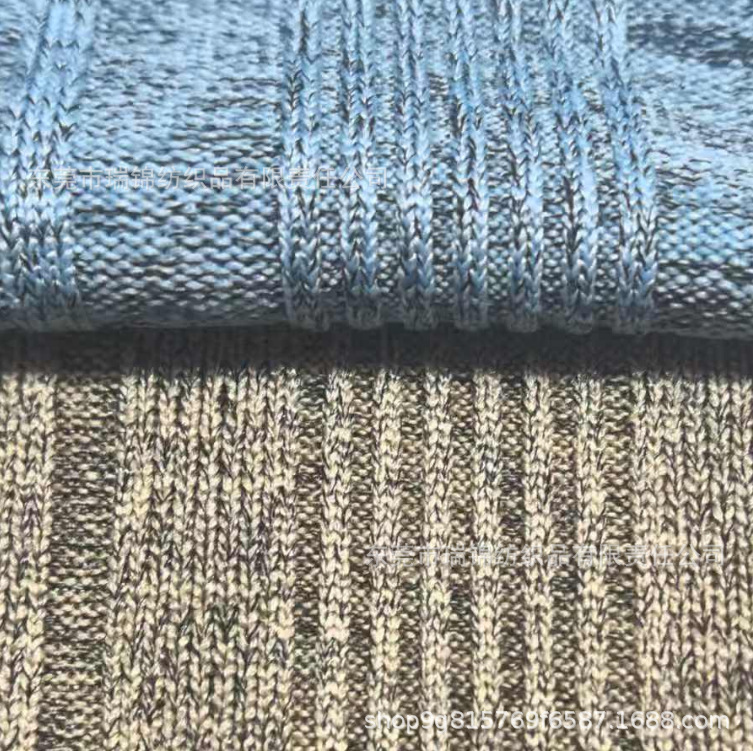 现货 不规则罗纹坑条面料 涤氨弹力时装T恤卫衣阔腿裤 针织面料