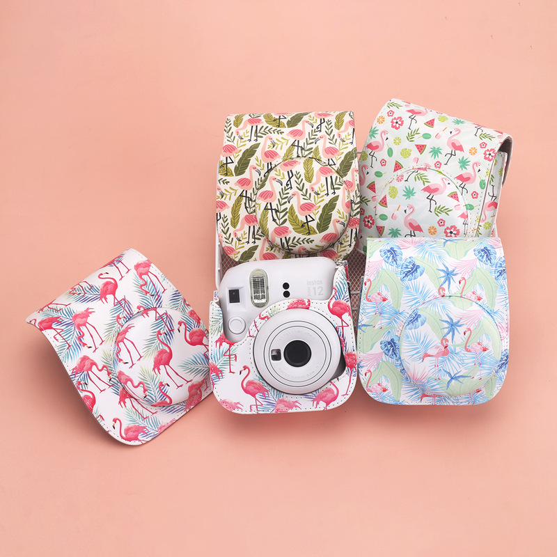 A generation of instax polo mini12 universal small fresh Flamingo series camera bag/storage bag