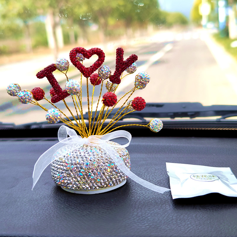 빨간색과 실버 다이아몬드 볼 편지 아로마 테라피 스타