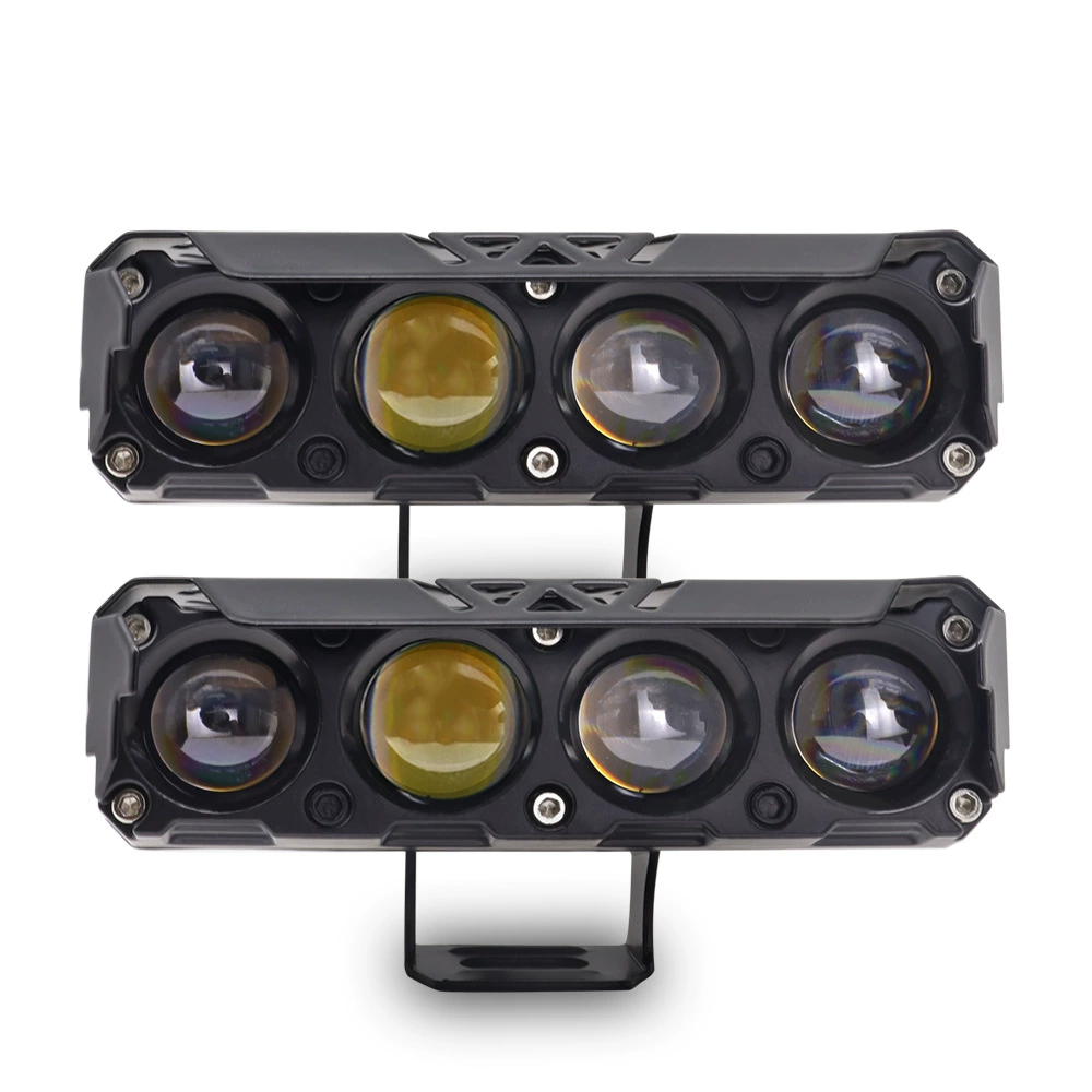 Source factory motorcycle spotlight four-eye lens car LED work light suitable for external e-bike headlight