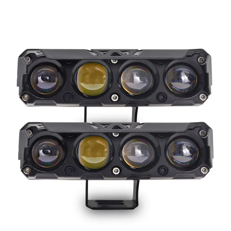 Source factory motorcycle spotlight four-eye lens car LED work light suitable for external e-bike headlight