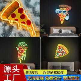 跨境热销个性化印刷LED霓虹灯装饰节日派对餐厅发光灯牌现货直发