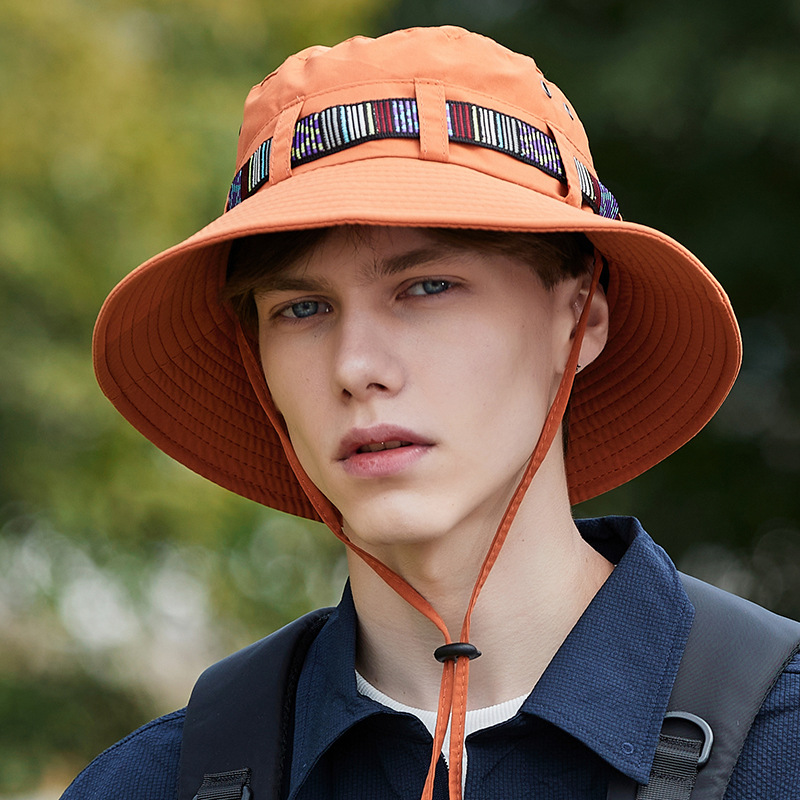 Chapeau d'alpinisme avec ruban pour hommes, chapeau de pêcheur Simple, pare-soleil attaché, coupe-vent, nouvelle collection printemps/été_voghion.com