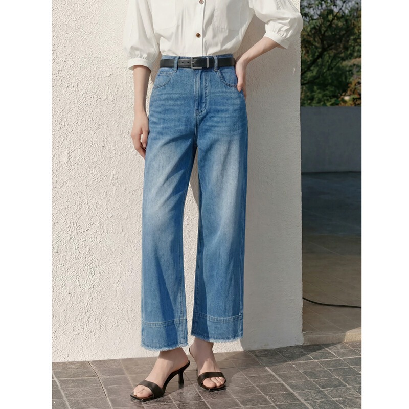 2026275H59 New Style Straight-Leg Jeans for Women, Same Style as in Shopping Malls, Trendy Summer Slightly Stretchy Versatile 611 Cropped Cotton 2026275H59 New Style Straight-Leg Jeans for Women, Same Style as in Shopping Malls, Trendy Summer Slightly Stretchy Versatile 611 Cropped Cotton