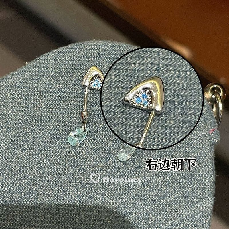 立体恶魔钉耳钉甜酷风粉色猫耳朵水滴吊坠耳蜗耳骨钉精致耳饰女|undefined