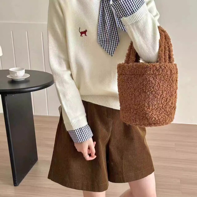 慵懒风燕麦色毛衣女2025秋冬洋气毛绒保暖高级感针织宽松套头上衣|undefined
