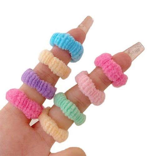 Wholesale candy-colored seamless child hair ties for babies, small chirpy hair accessories for girls that don't damage hair.