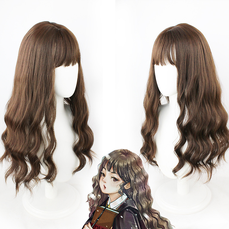 Harry magic Potter Harry Granger cos wig matte silk air bangs scalp long curly wig