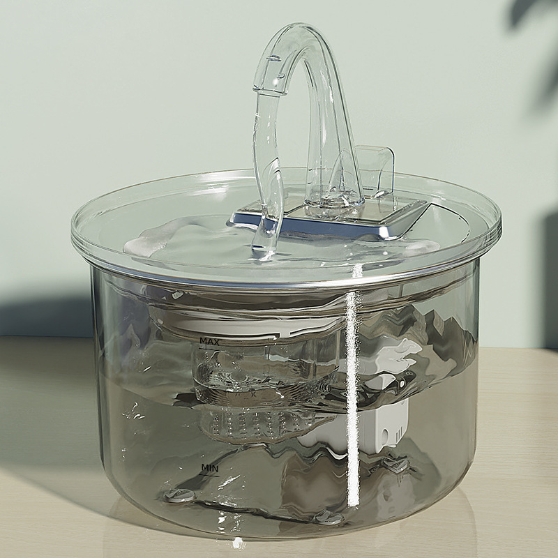 Fábrica de bebidas de agua para gatos transparente filtración de circulación automática de agua potable, artefacto de agua potable para mascotas, nuevo tipo transfronterizo