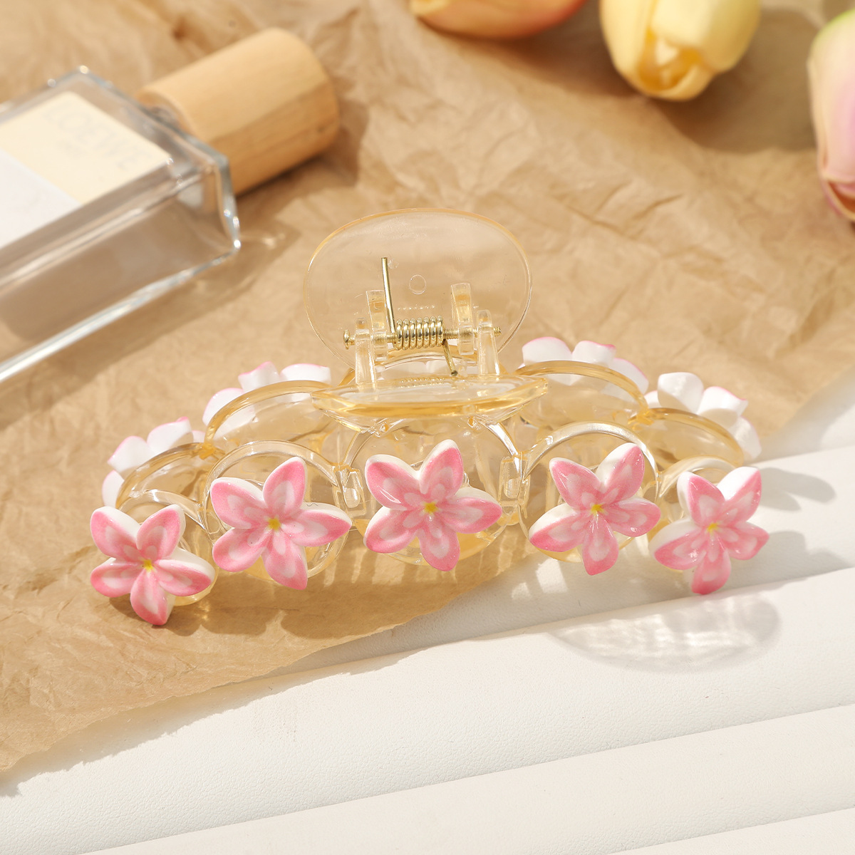 15g Weight Hair Clip, Hair Claws Hair Accessories Type 1 Piece, 1 Set Quantity Casual, Holiday, Daily Occasion Plastic Material Flower Pattern All Seasons Season Women's Gender Elegant, Lady Style Elegant Lady Women's Flower Plastic Hair Clip Hair Claws 8